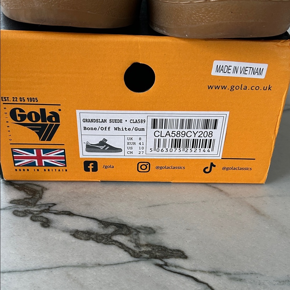 Gola Grand Slam Tan and White Sneakers - Picture 8 of 9